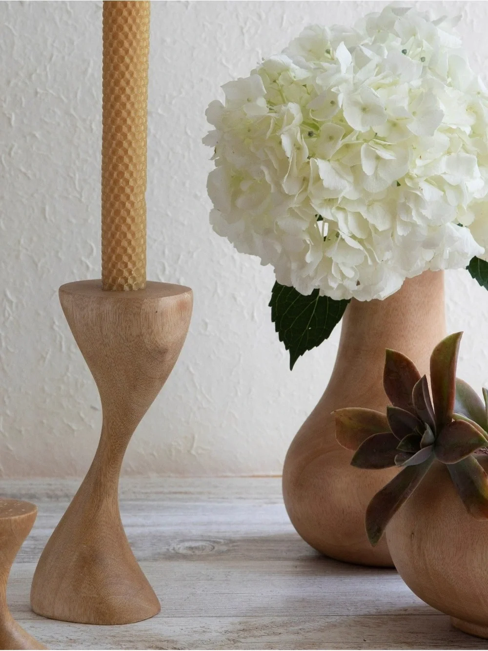 Mango Wood Teardrop Handmade Vase